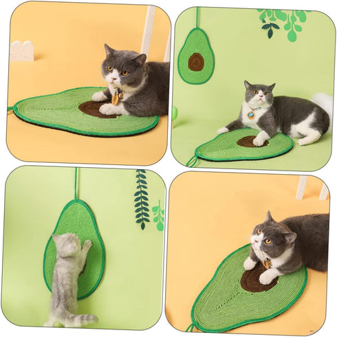 Cat Scratching Mat Couch Accessories Avocado Toy Wall Hanging Decor Cat Scratching Posts Cat Scratcher Sisal Mat for Cats Hanging Cat Scratcher Decorative Cat Scratcher Scratch Pad