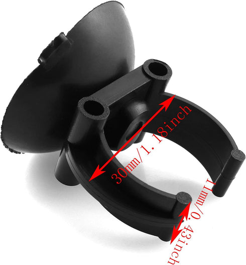 Sucker Clip 6PCS Black Aquarium Heater Suction Cups Holders Clamps for Fish Tank
