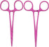 Pet Colourful Stainless Steel Hemostat Hemostatic Forcep,Pet Ear Hair Pull Forcep,Bend Head and Straight Head kit (Pink) by Motanar