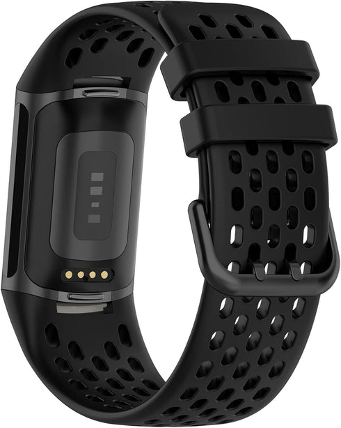 TopPerfekt Sport Bands Compatible with Fitbit Charge 5, Adjustable Breathable Soft Silicone Sport Replacement Watch Band Straps Wristbands Bracelet for Charge 5 Activity Tracker Women Men