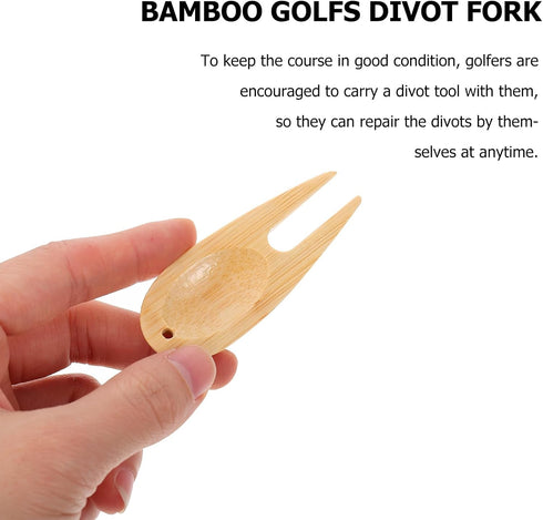 Kisangel 75 Pcs Green Bamboo Fork Golf Divot Tool Marker, Guitar Clock Golf Divot Fixer