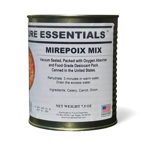 Future Essentials Dehydrated Mirepoix Mix Dehydrated Vegetables Soup Mix with Carrot, Celery,