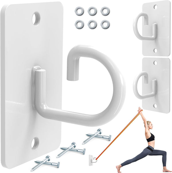 Resistance Band Wall Anchor, Workout Wall Mount Anchor, Exercise Band Hook, White Workout Band Holder