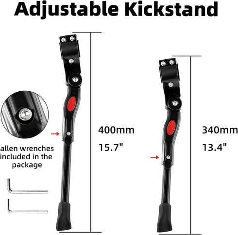 ROCKBROS Adjustable Bike Kickstand for Rear Mount, Aluminium Alloy Side Kickstand for 22’’-28’’ Inch Bikes