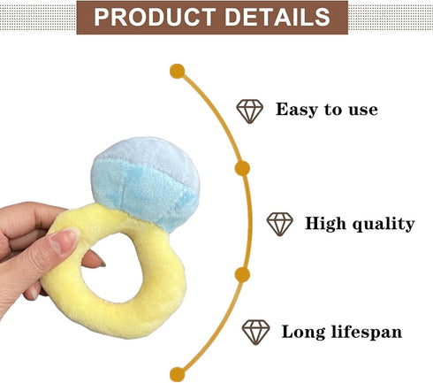 VrotQyn 1 Pcs Dog Ring Toy Fun Engagement Ring Shape Plush Squeaky Stuffed Dog Engagement Toys Chew Massage Supplies