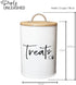 White Dog and Cat Treat Container with Easy to Open Bamboo Lid, 98 oz Pet Treat Storage Container