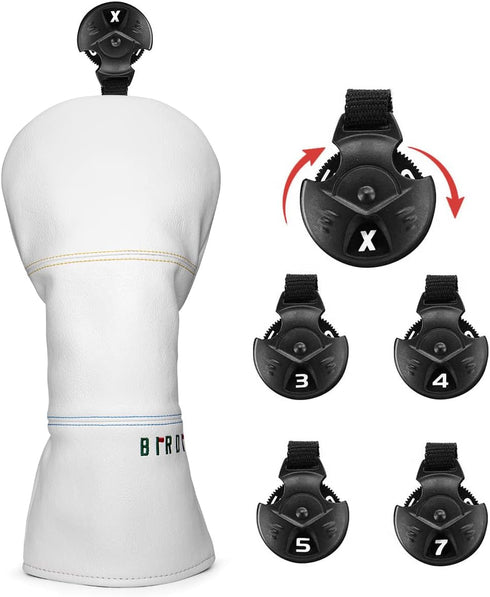 Golf Headcovers for Driver, Fairway, Hybrid, Blade, Mallet Putter Cover, Premium Leather Waterproof Design