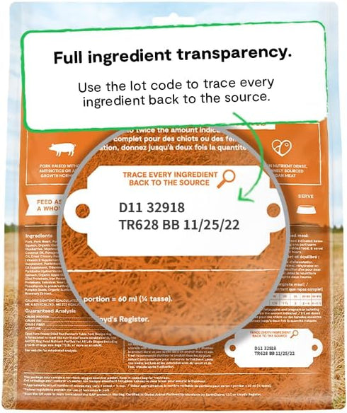 Open Farm Freeze Dried Raw Dog Food, Farmer's Table Pork Recipe, Humanely Raised Meat with Non-GMO Superfoods, 3.5 Ounce