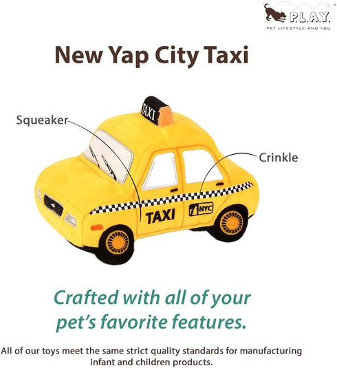 Commute, P.L.A.Y. Cute Plush Dog Toys - Canine Travel Themed Durable Squeaker Chew Toy, Great for Puppies & Small