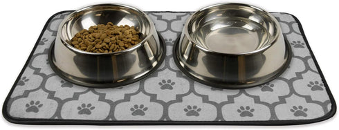12x18, Bone Dry Machine Washable, Ultra Absorbent Pet Mat, Gray Lattice