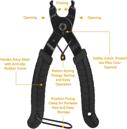 WOTOW Bike Chain Repair Tool Kit Set - Bicycle Chain Breaker, Wear Indicator Checker & Master Link Pliers