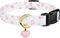 Cotton Handmade Dog Collar, Cute White & Pink Love Heart Patterns with Pendant for Small Medium Large Dogs