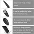 Large Reusable Utensils Set with Case, 2 Sets Portable Cutlery for Adults, Travel Fork Spoon Knife (Grey, Black)