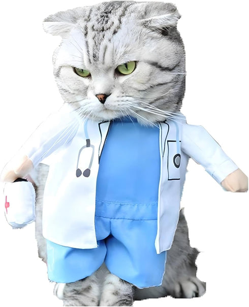 NACOCO Pet Doctor Costume for Dogs and Cats, Halloween Jeans Outfit Apparel (XS)