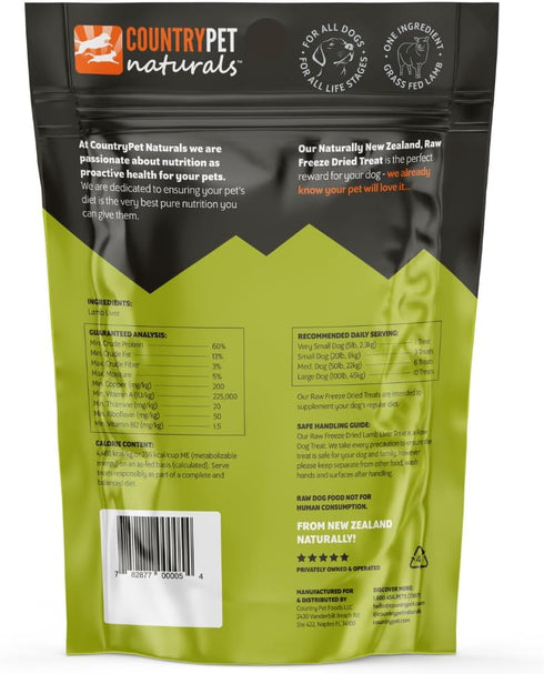 Raw New Zealand Freeze Dried Lamb Liver Treats, Single Ingredient, 100% Natural, 4oz Recyclable Bag
