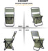 12.2" Depth,12.6" LEADALLWAY Fishing Chair with Cooler Bag Compact Fishing Stool Foldable Small Hunting Chair Seat Seat