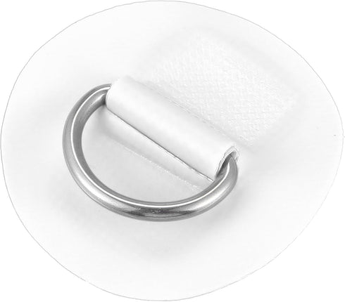 X AUTOHAUX 6pcs D Ring Patch - 6cm PVC Stainless Steel Round Shape D Ring Pad for Surfboard Inflatable Boat Kayak Canoe