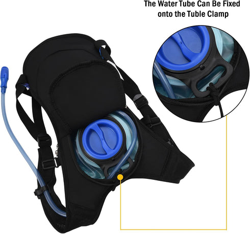 Hydration Backpack with 2L Bladder - Lightweight Water Pouch for Men Women Running, Riding, Biking, Music Festival