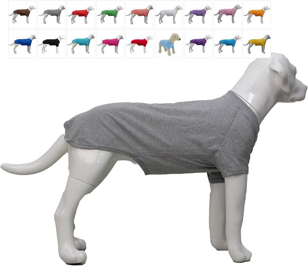 Lovelonglong Pet Clothing, Dog Costumes, 100% Cotton Blank T-Shirt for Dachshund & Corgi Dogs, Gray D-M
