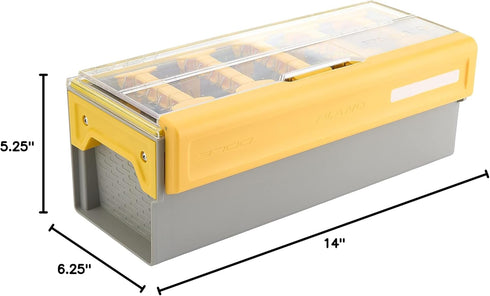Plano EDGE Frog Bait Utility Box, Gray/Yellow, Holds 50 Frog Baits, Waterproof Storage