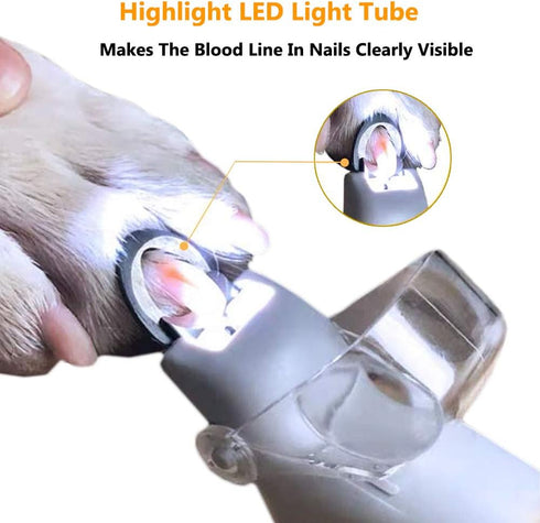 Illuminated Pet Nail Clipper with 5X Magnification, Safe LED Light Grooming Tool for Dogs and Cats