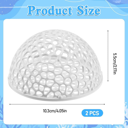 Alrhso 2 Pack Shrimp Hides for Aquarium Shrimp Dome Hide Fish Tank Porous Cave Shelter Hideout Ornament Tunnel Cave