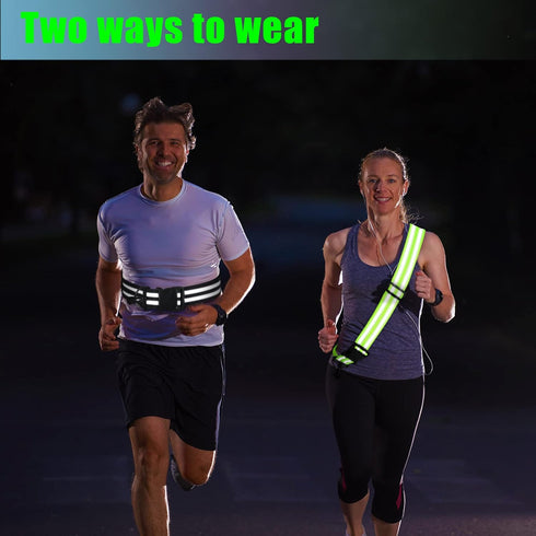 Reflective Sash, High Visibility Safety Reflective Jacket, Adjustable for Walking and Cycling at Night