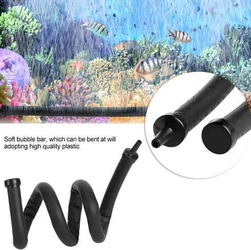 Aquarium Air Bubble Bar, Plastic Bendable Wall Diffuser for Fish Tank, Oxygen Release Bubble Diffuser Bar (45cm)