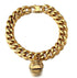 18K Gold Cat Dog Collar, 1/2inch 12mm Wide Stainless Steel Chew Proof Cuban Link Chain with Bell, Neck Fit 6"-14”