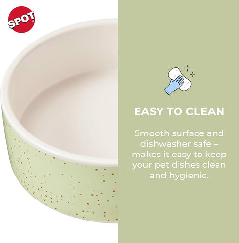 SPOT by Ethical Products Heavy Ceramic Dog Bowl, Durable High Gloss Cat Bowl, Dishwasher Safe, Trending Styles,