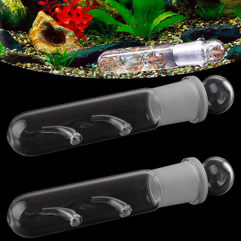 2 Pack Clear Glass Planaria Trap, Aquarium Cleaning Supply for Dwarf Shrimp, Crystal Red Shrimp, Cherry Shrimp (2 Holes)