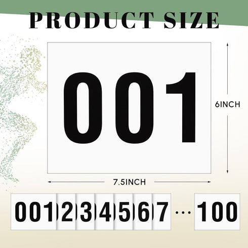 Honoson 1-200 7.5 6 Inches Country Adhesive Race Bibs x Competitor Numbers Running Race Number Tearproof Waterproof