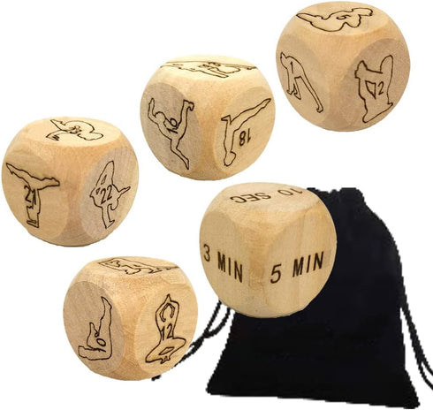 Generic 5Pcs Fun Naughty Night Yoga Dice Exercise Dice Improve Love - Fitness Dice Bedroom Game Dice Challenge Dice