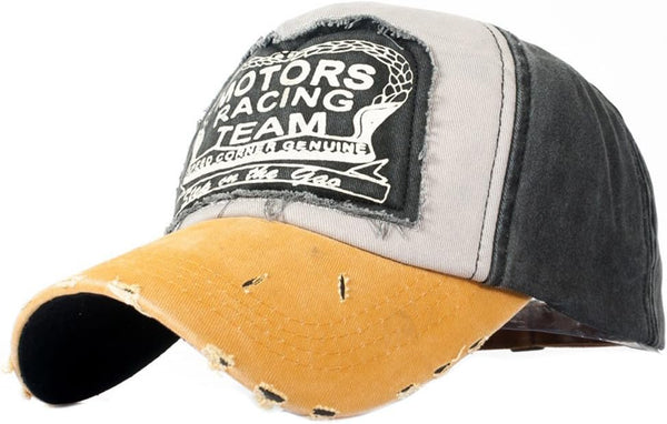 Vintage Denim Cotton Baseball Cap, Adjustable Frayed Edge Sunhat Unisex