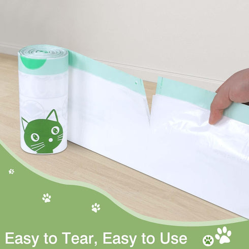 4 3, 50 Pack, Cat Litter Box Liner Compatible with Litter Box Robot & Waste Bags Waste Drawer Liners Heavy Duty White