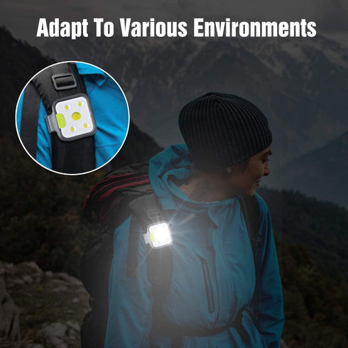 Running Light, 2Pack Reflective Safety-Light for Runners, Rechargeable LED Clip On Lights for Hiking, Running, Outdoor
