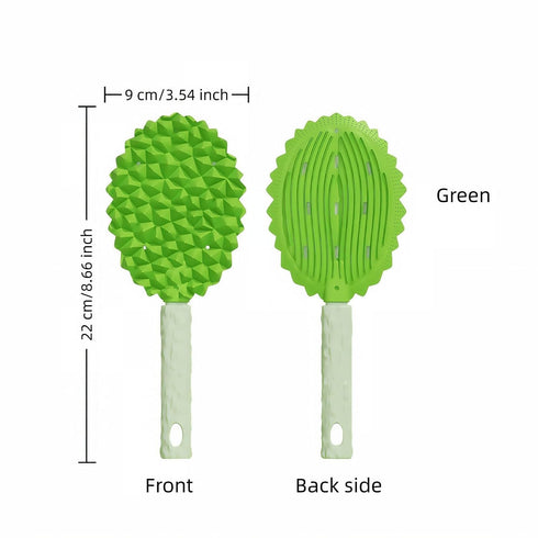 8.66 inch Pet Durian Massage Comb, Dual-Sided Cat Dog Grooming Tool with Back Scraping Teeth, Green