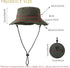 Waterproof Bucket Rain Hat with Chin Strap, Packable Sun Hat for Men Women Summer Lightweight Hiking Outdoor Cap Quick Dry Fishing Bucket Hat(army green)
