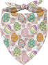 YJIKRTVT Easter Dog Bandana, Colorful Easter Egg Bunny Pattern Triangle Pet Scarf, Spring