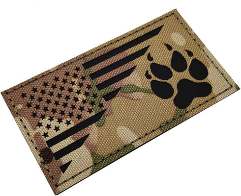 Reflective K9 Dog Handler Patches, K-9 USA Flag Tactical Military Appliques with Hook and Loop for Vests Harnesses