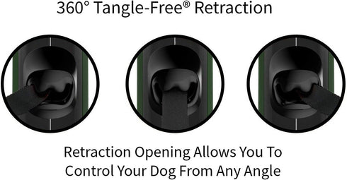 TUG Oval 360° Tangle-Free Retractable Dog Leash, Flashlight Included, Integrated Waste Bag Dispenser Pocket (Medium,