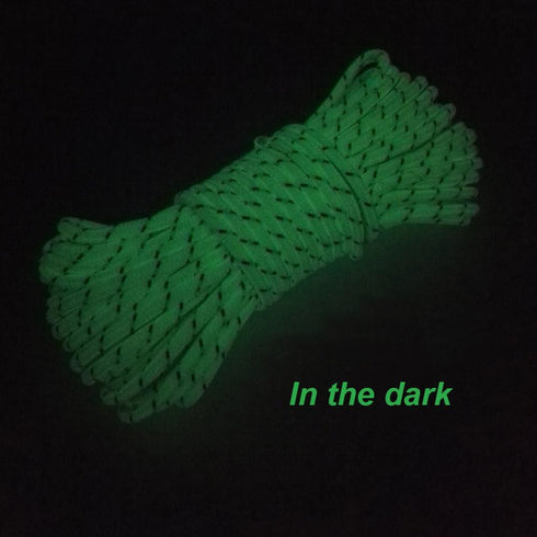 LILUO Glow in The Dark Luminous Reflective Guyline, 5mm 65.6ft/20m Highly Reflective Tent Rope with Adjusters