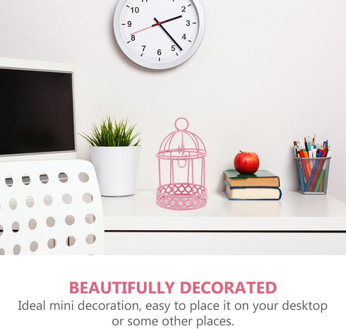 3pcs Mini Birdcage Ornament, Metal Wire Bird Cage for Desktop Storage, Miniature Hanging Decoration