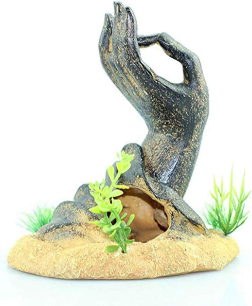 OMEM Fish Tank Decorations, Buddha Hand Statue Aquarium Ornaments