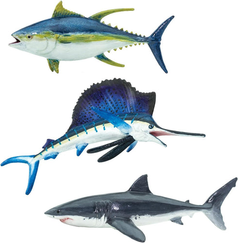 10 Set 3+ Safari Ltd. Pelagic Fish TOOB - Figurines of Sharks, Fish and Whales - Educational Toy for Boys, Girls