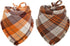 Fall Dog Bandana, Autumn Thanksgiving Plaid Reversible Triangle Bibs for Pets