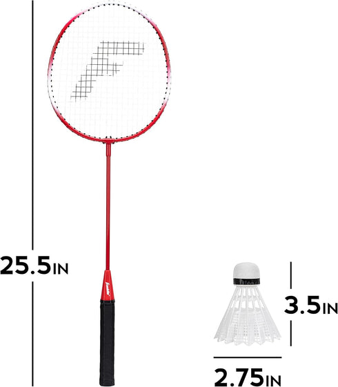 Franklin Sports Badminton Racket + Birdie Set, Replacement Equipment for Kids and Adults, 2 Player and 4 Player Sets