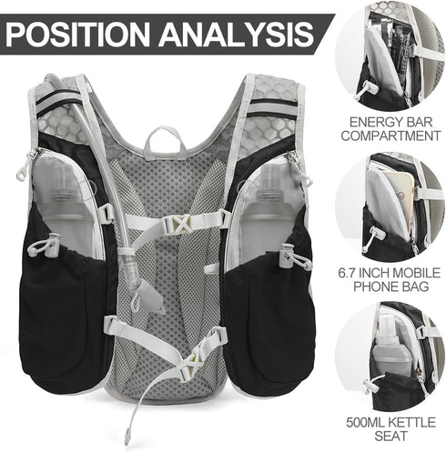 Hydration Pack Backpack, IX INOXTO Running Hydration Vest with 1.5L (50 oz) Water Bladder for Men Women