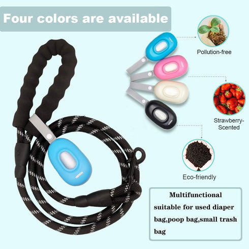 1 YUCHIYA Disposable Bags Dispenser with Silicon Belt Dog Poop Waste Bags Holder with Roll White Strawberry Scented