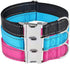 Reflective Dog Collar with Metal Buckle, Adjustable Safety Nylon for Small Medium Large Dogs, ID Tag Ring Included